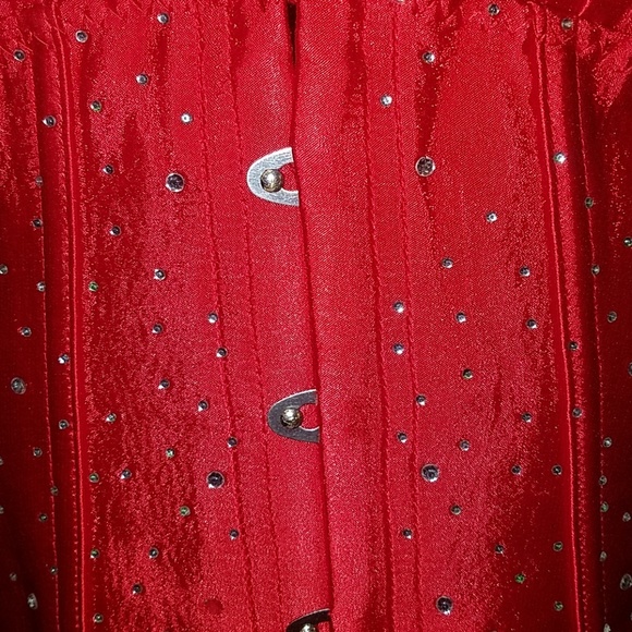 Red bustier with rhinestones - Picture 3 of 5